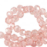 Top Glas Facett Glasschliffperlen 4mm rund Smashing pink-pearl shine coating